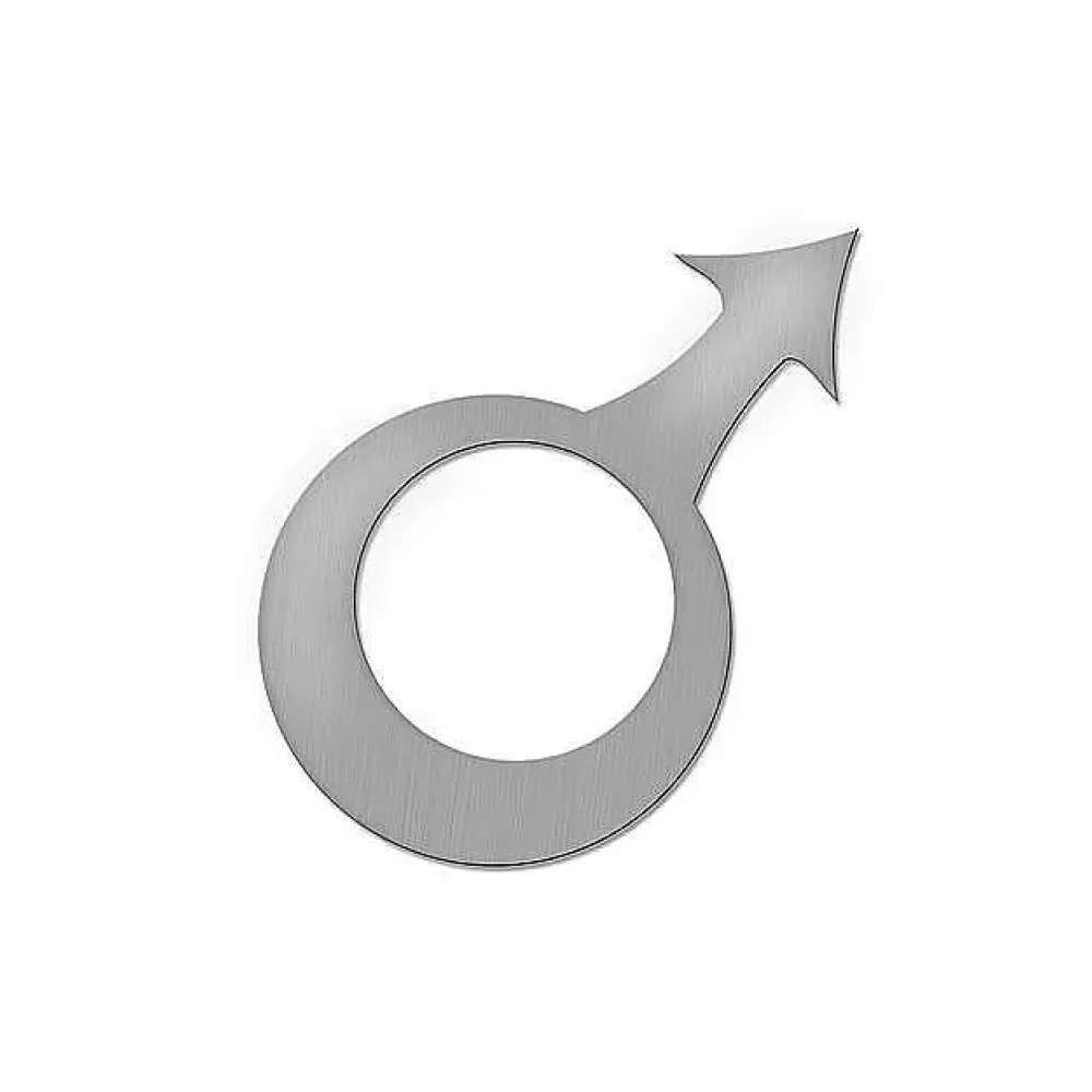 Edelstahl-WC-Schild Herren - Höhe: 18 cm