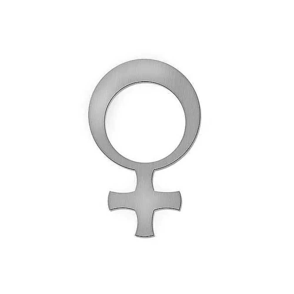 Edelstahl-WC-Schild Damen - Höhe: 18 cm