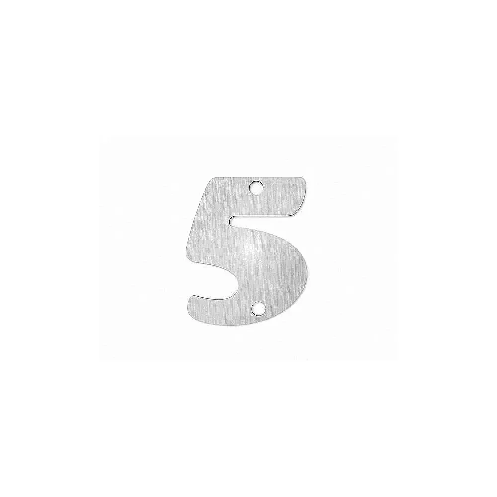 Kleine Edelstahl Hausnummer 5 in der Schriftart Copper