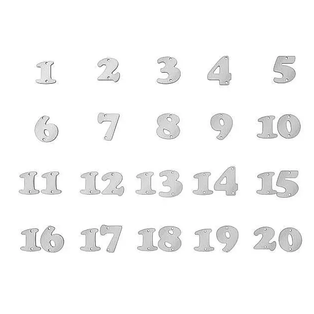 Ziffernsatz 1-20 in der Schriftart Copper