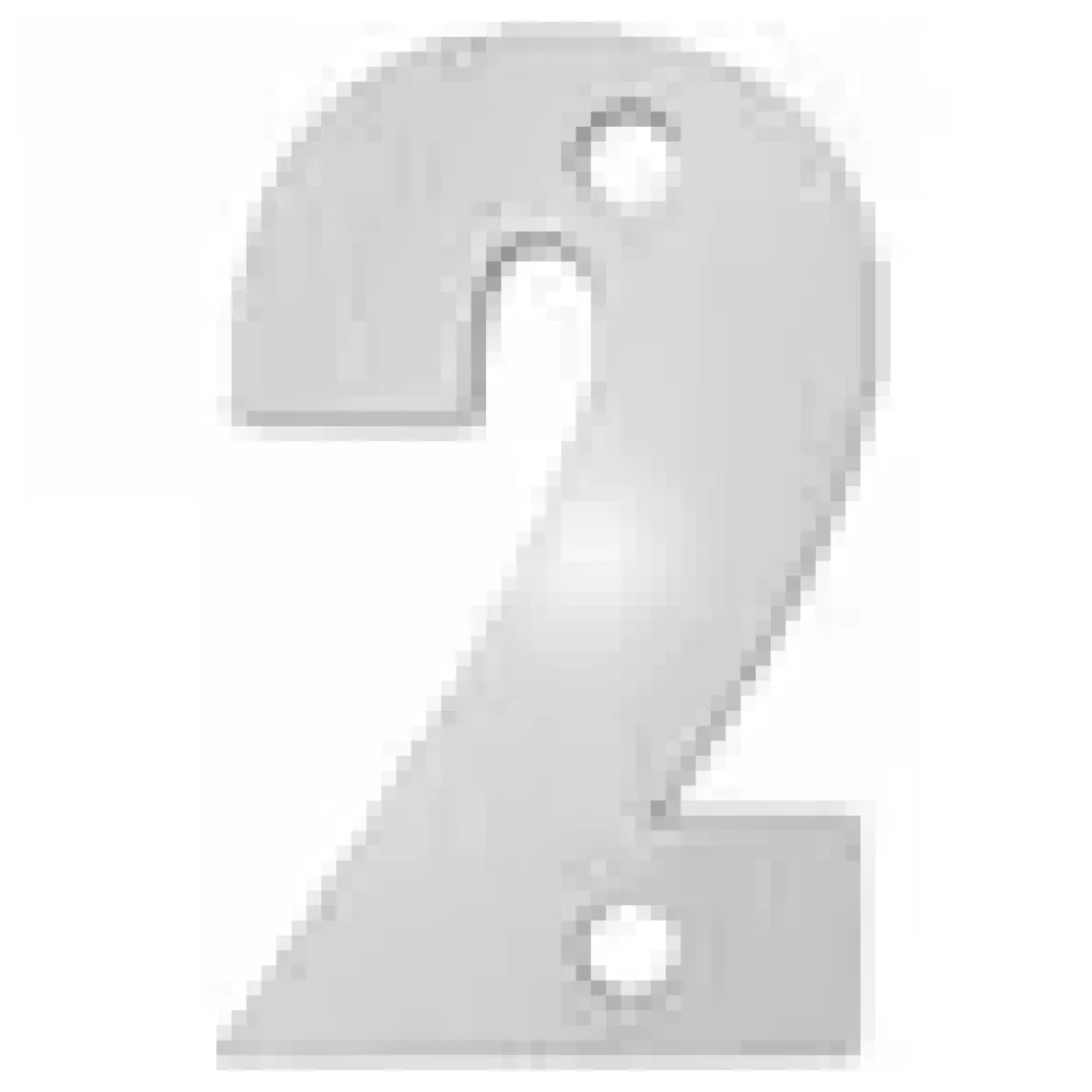 Kleine Hausnummer 2 in der Schriftart Classic aus Edelstahl – Bild 3