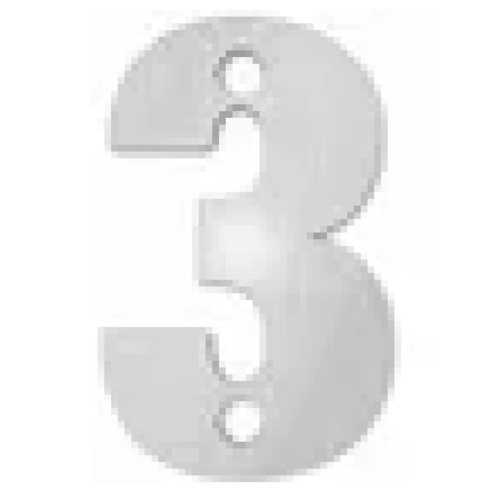 Kleine Hausnummer 3 in der Schriftart Classic aus Edelstahl – Bild 3