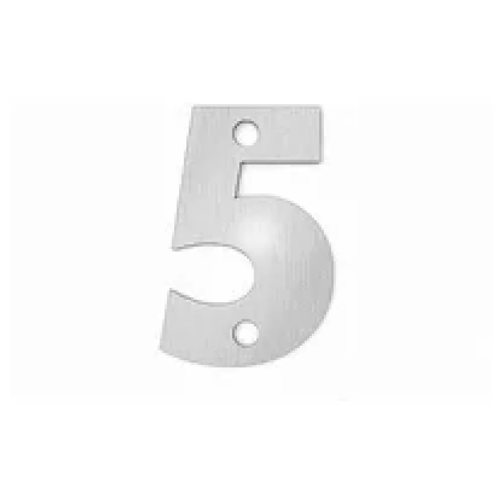 Kleine Hausnummer 5 in der Schriftart Classic aus Edelstahl – Bild 2