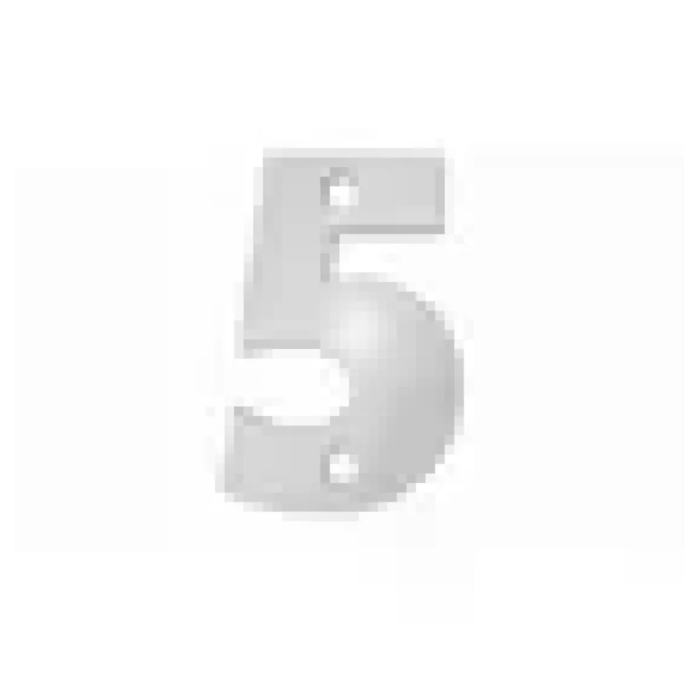 Kleine Hausnummer 5 in der Schriftart Classic aus Edelstahl – Bild 3