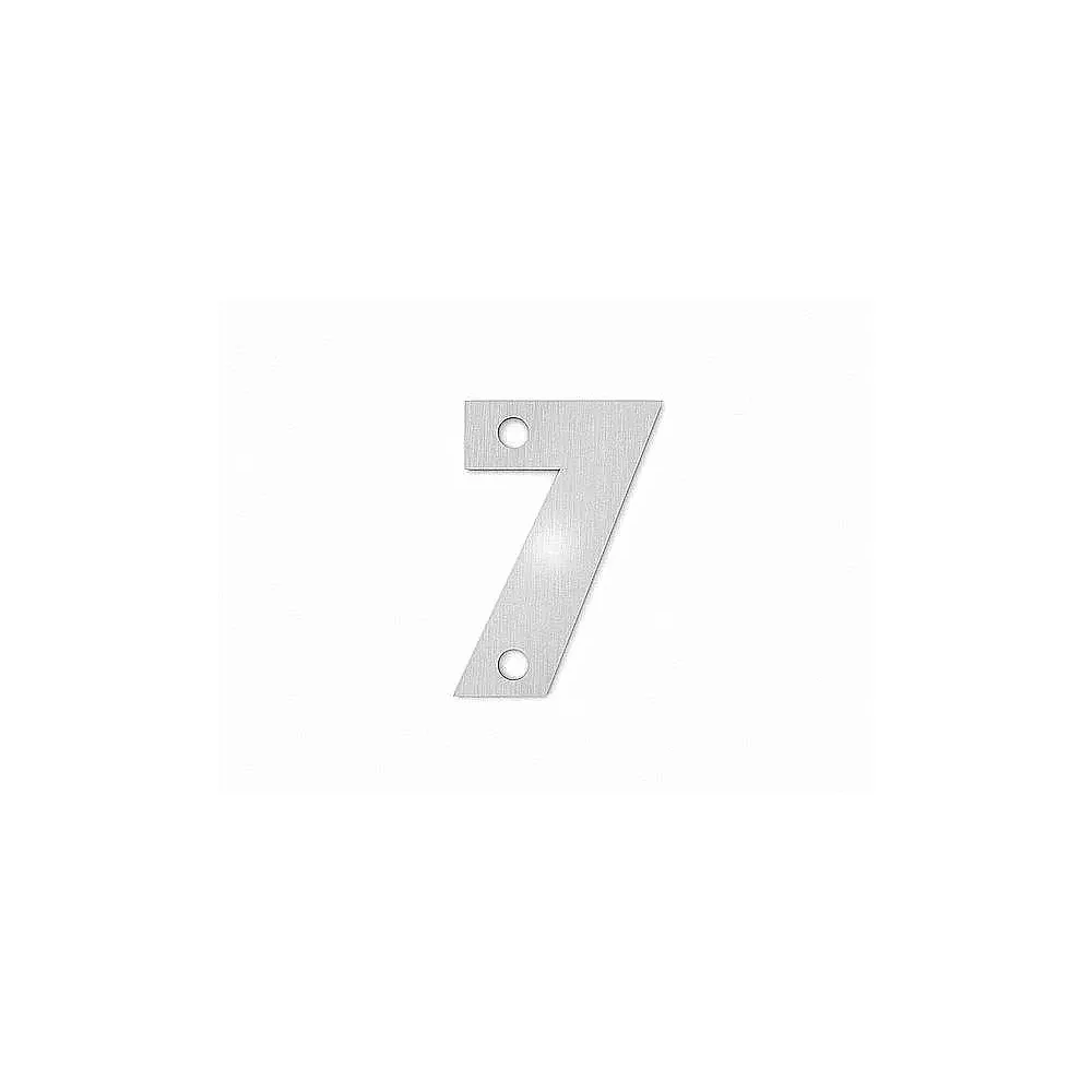 Kleine Hausnummer 7 in der Schriftart Classic aus Edelstahl