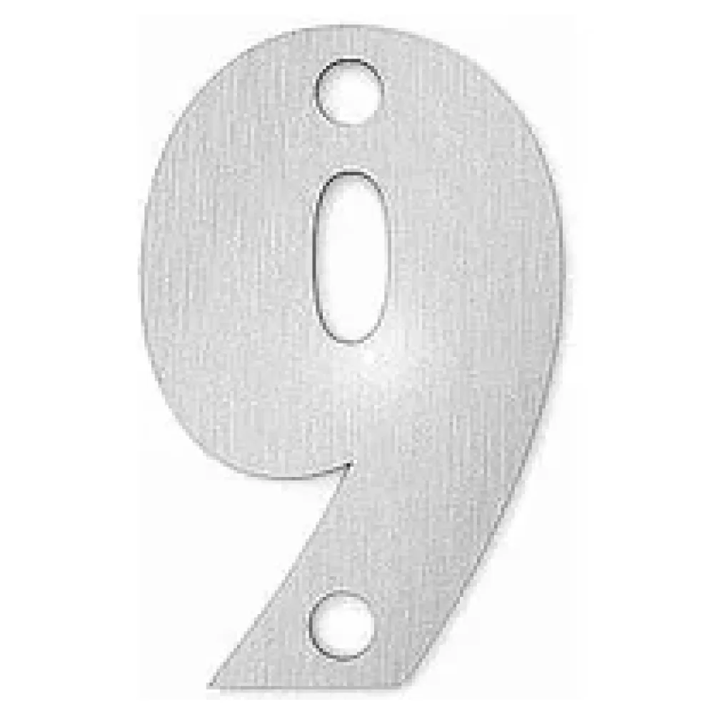 Kleine Hausnummer 9 in der Schriftart Classic aus Edelstahl – Bild 2