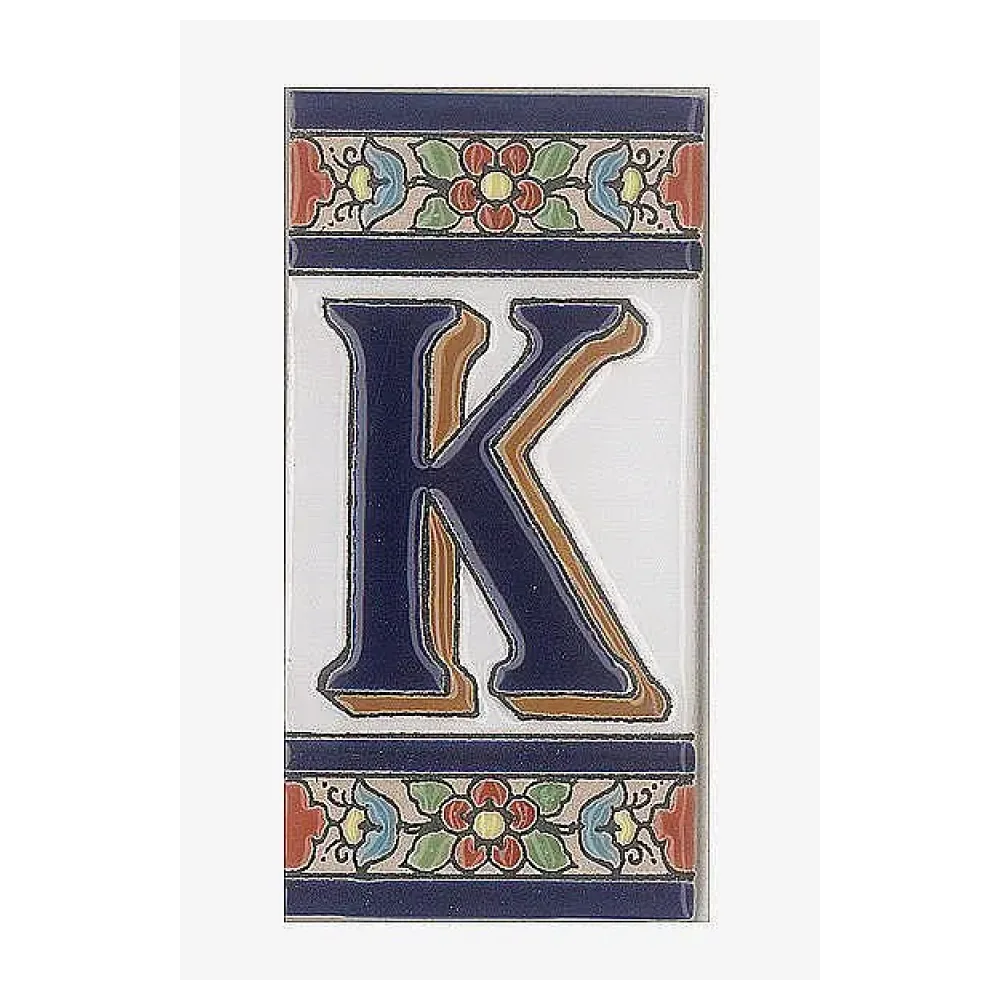 Spanische Fliesen aus Keramik - Buchstabe K