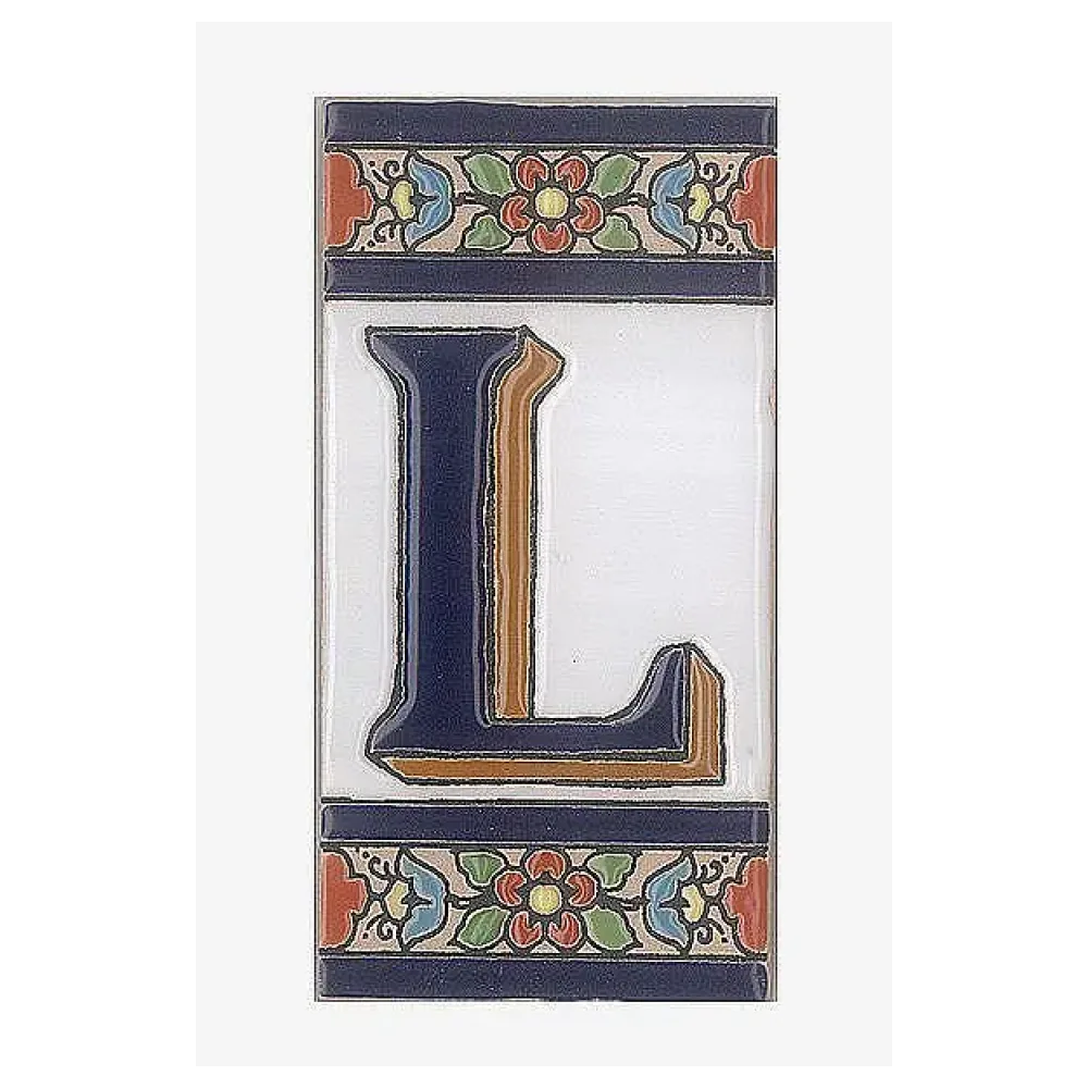 Spanische Fliesen aus Keramik - Buchstabe L