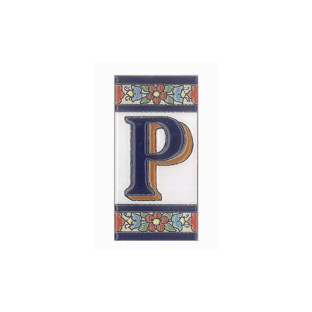 Spanische Fliesen aus Keramik - Buchstabe P