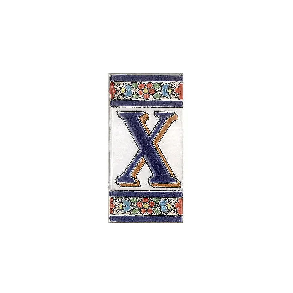 Spanische Fliesen aus Keramik - Buchstabe X