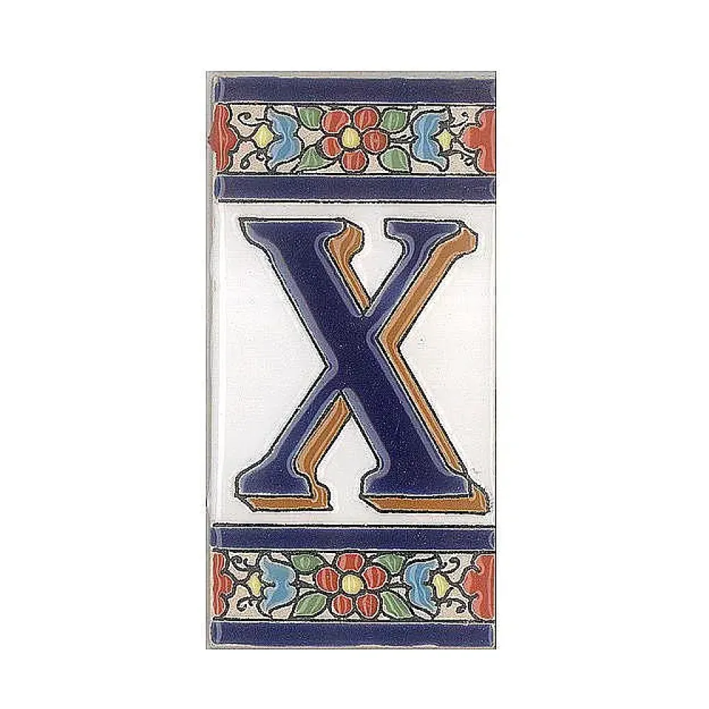Spanische Fliesen aus Keramik - Buchstabe X