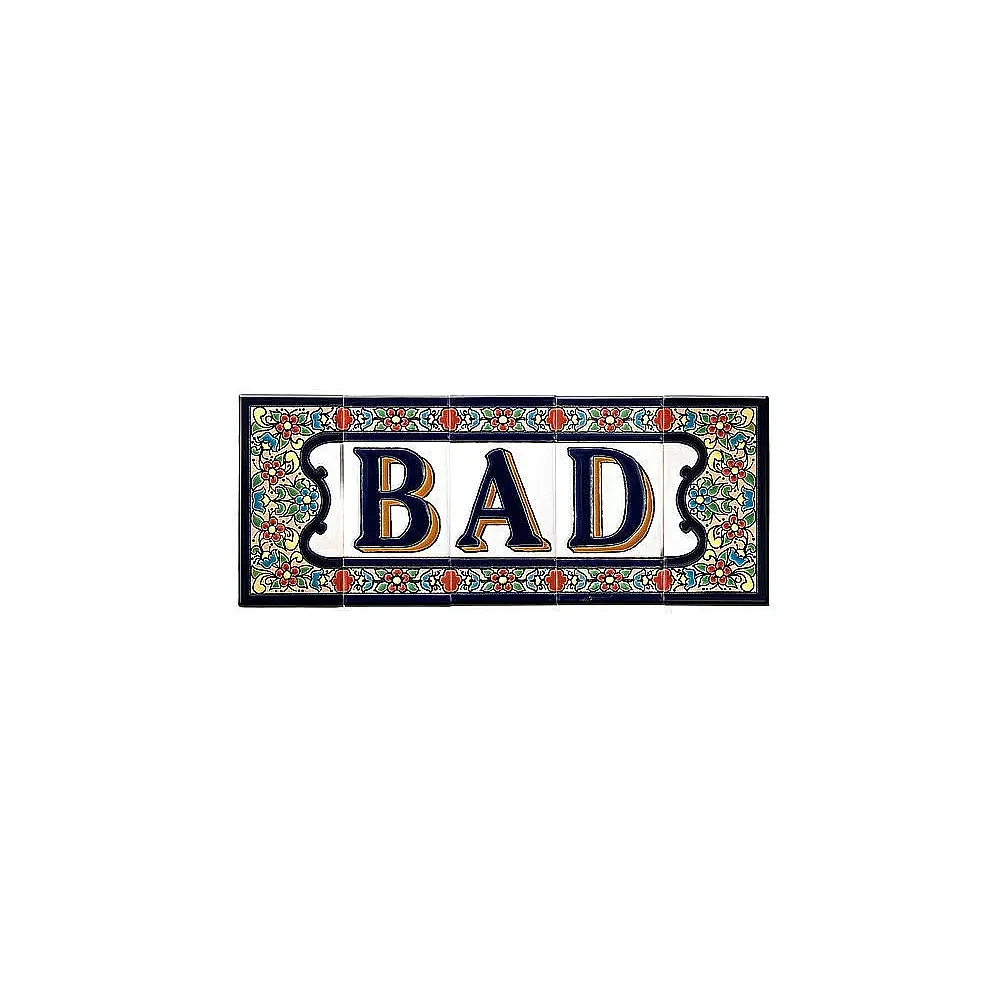 Spanischer Schriftzug Bad