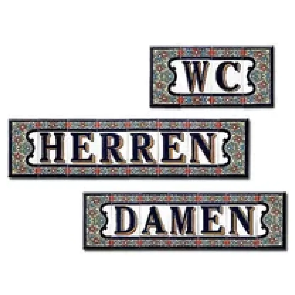 Spanisches Fliesen-Set Damen, Herren und WC – Bild 2