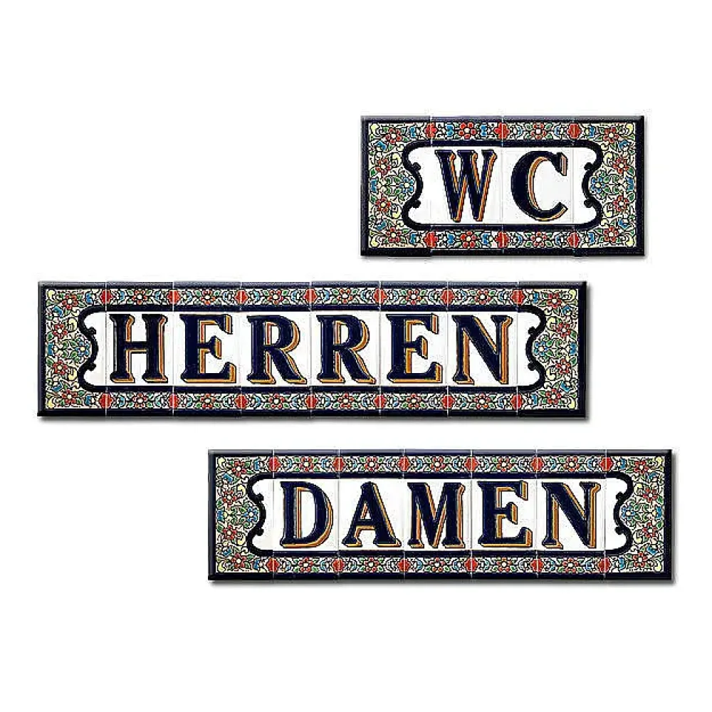 Spanisches Fliesen-Set Damen, Herren und WC