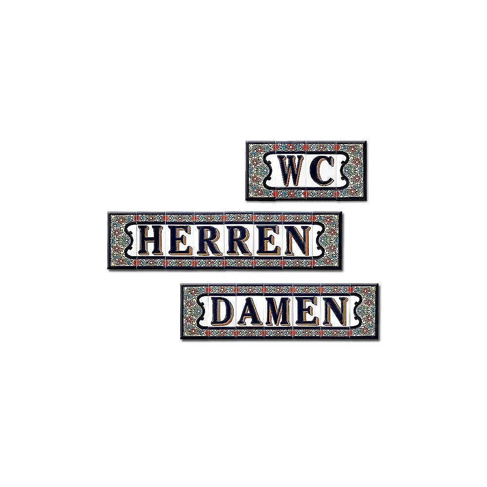 Spanisches Fliesen-Set Damen, Herren und WC