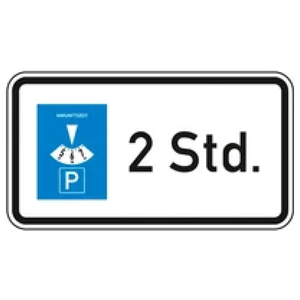 Verkehrszeichen StVO - Parkscheibe 2 Stunden – Bild 2