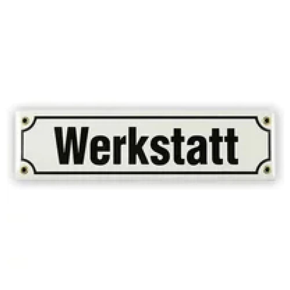 Emailleschild Werkstatt | 30 x 8 cm – Bild 2