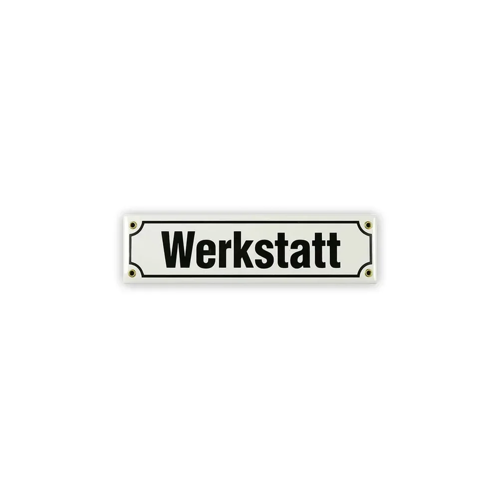 Emailleschild Werkstatt | 30 x 8 cm