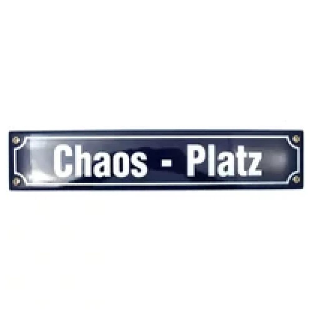 Emailleschild Chaos-Platz 40 x 8 cm – Bild 2