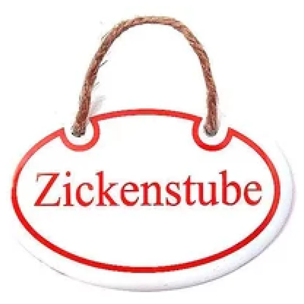 Emaille Türschild Zickenstube - 10,5 x 7 cm – Bild 2