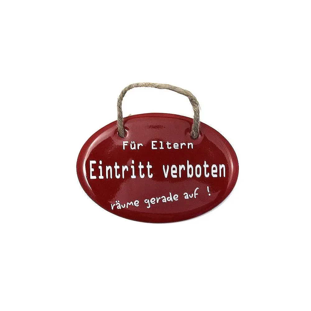 Emaille Türschild - Eintritt verboten 10,5 x 7 cm
