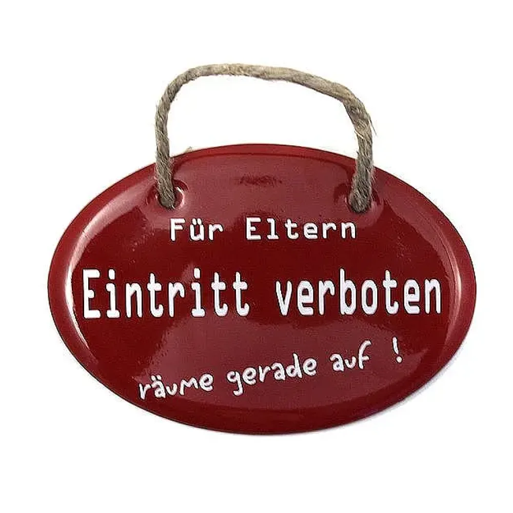 Emaille Türschild - Eintritt verboten 10,5 x 7 cm