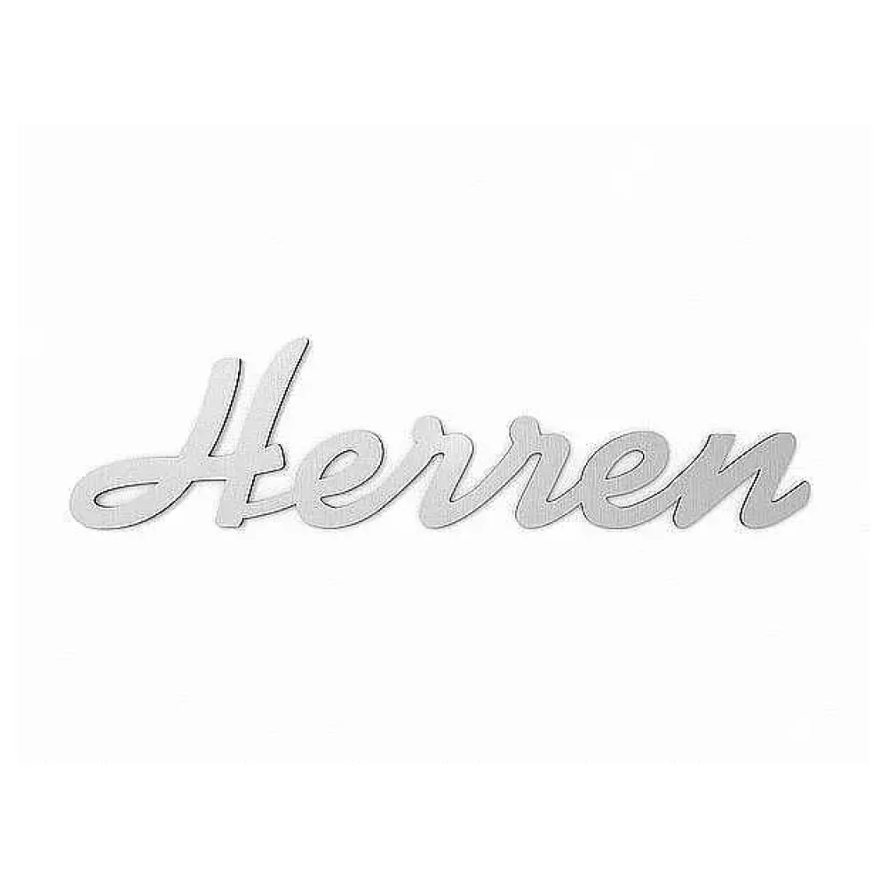 Toilettenschild für die Herren Toilette aus Edelstahl - 400 mm x 100 mm