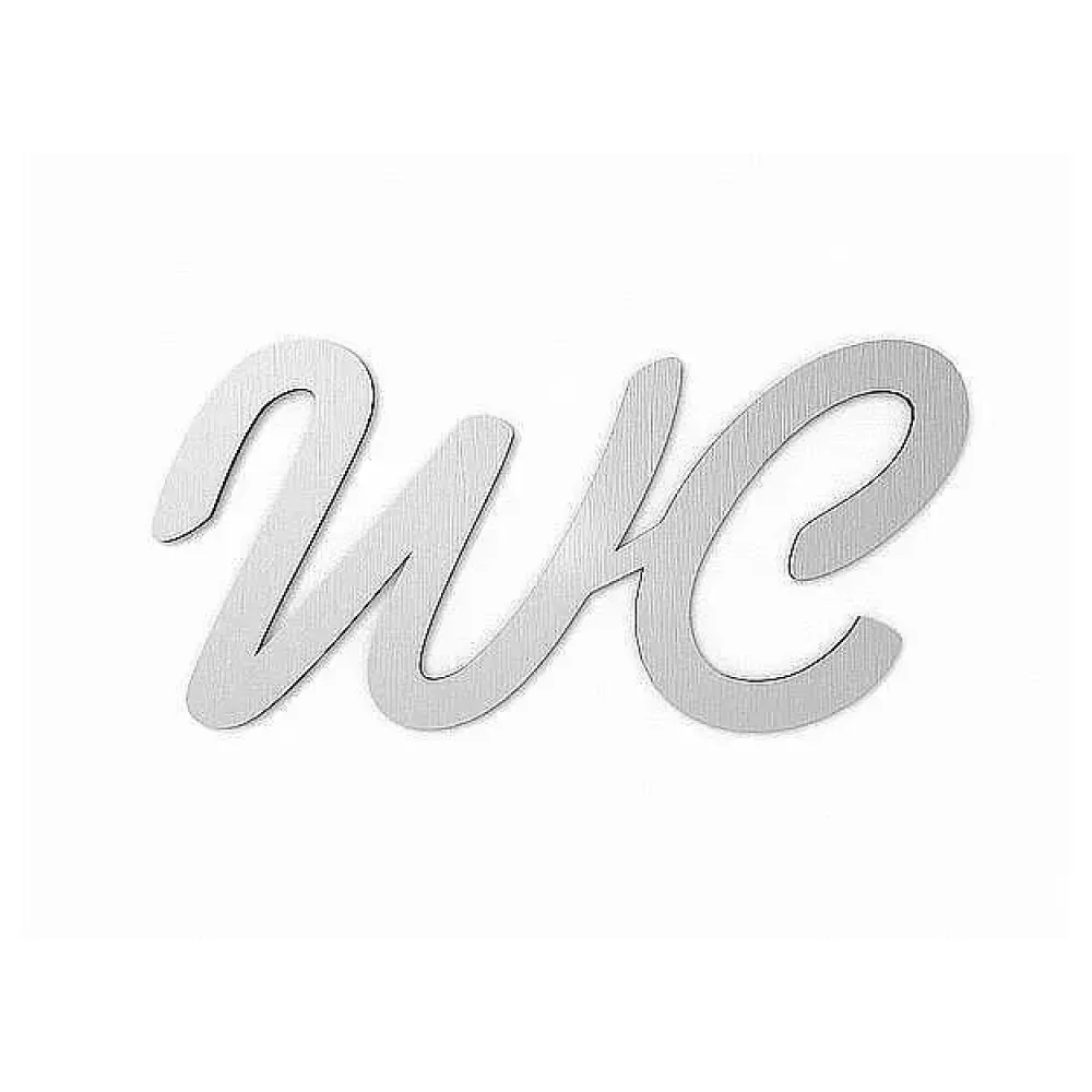 WC-Schild aus Edelstahl - 200 mm x 100 mm