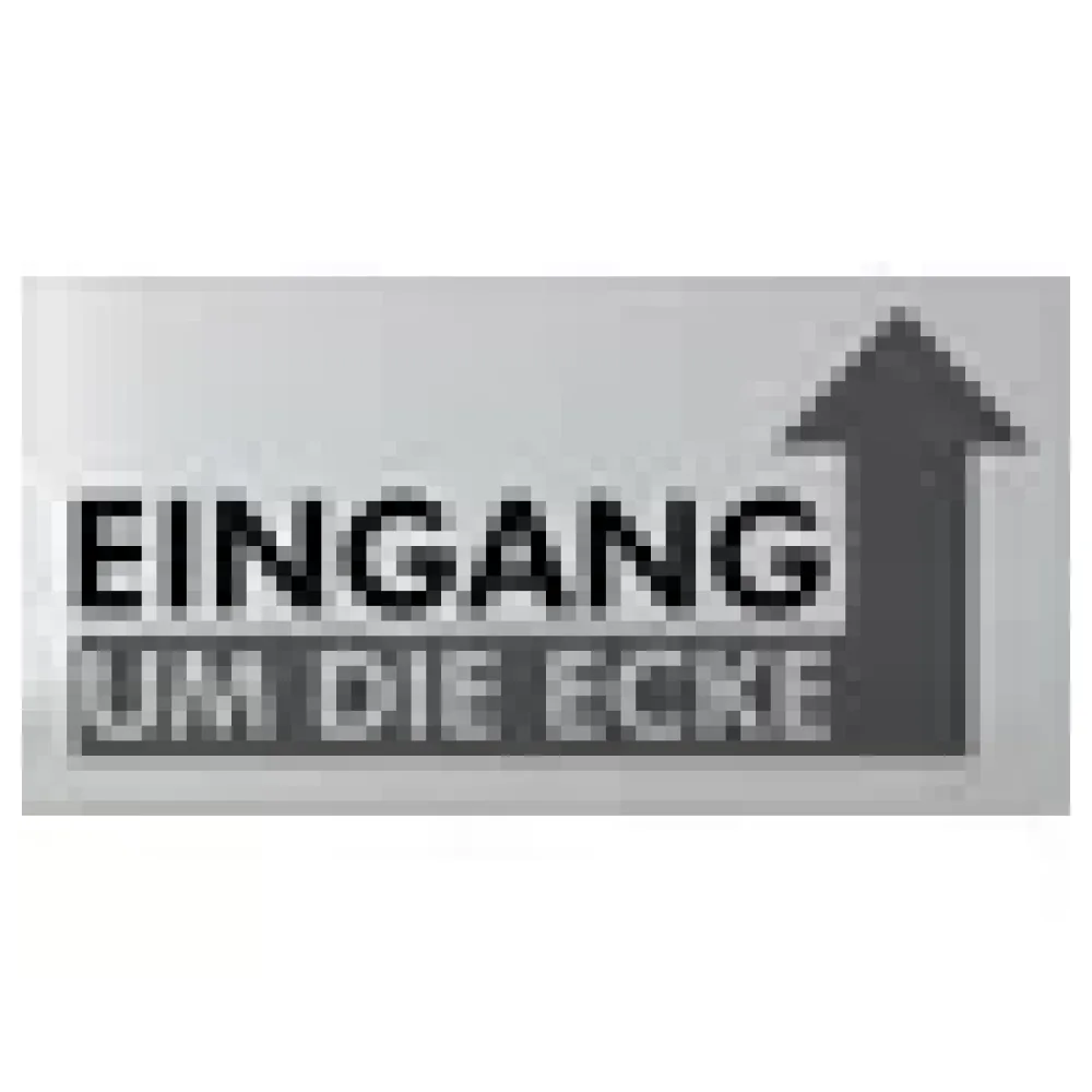 Eingang um die Ecke - Hinweisschild aus Aluminium – Bild 3