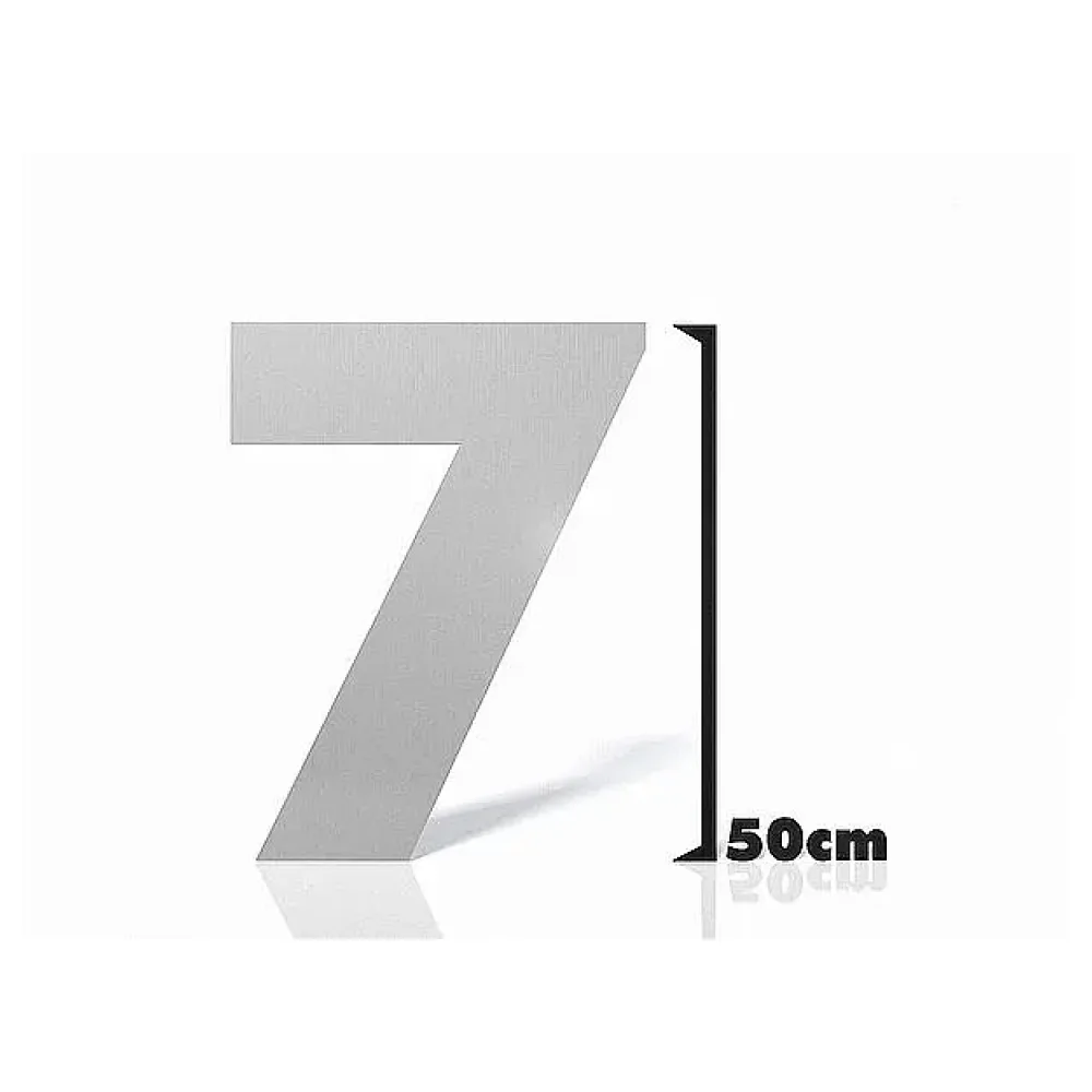 Große Edelstahlhausnummer | Ziffer 7