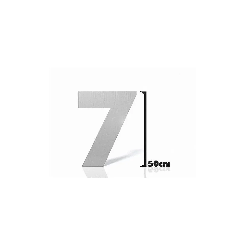 Große Edelstahlhausnummer | Ziffer 7