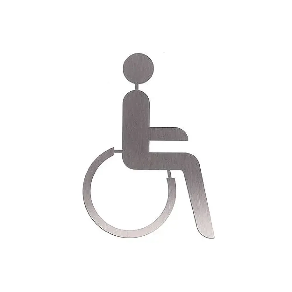 Edelstahl WC-Schild für Behinderten WC