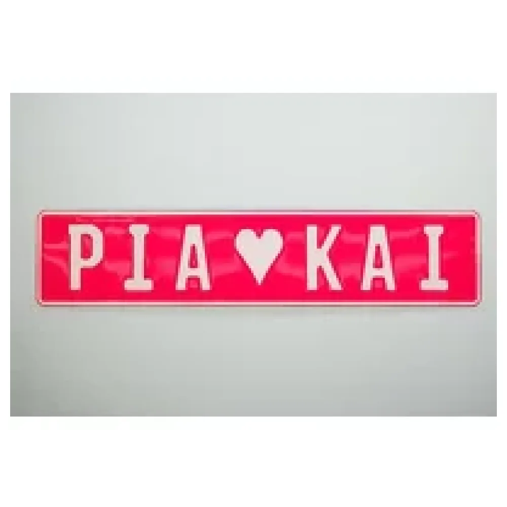 Individuelles Namensschild mit Wunschname und Symbol neonpink – Bild 2