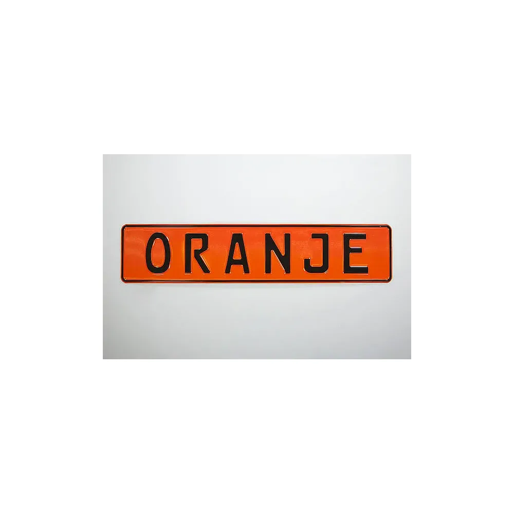 Individuelles Namensschild mit Wunschname und Symbol orange