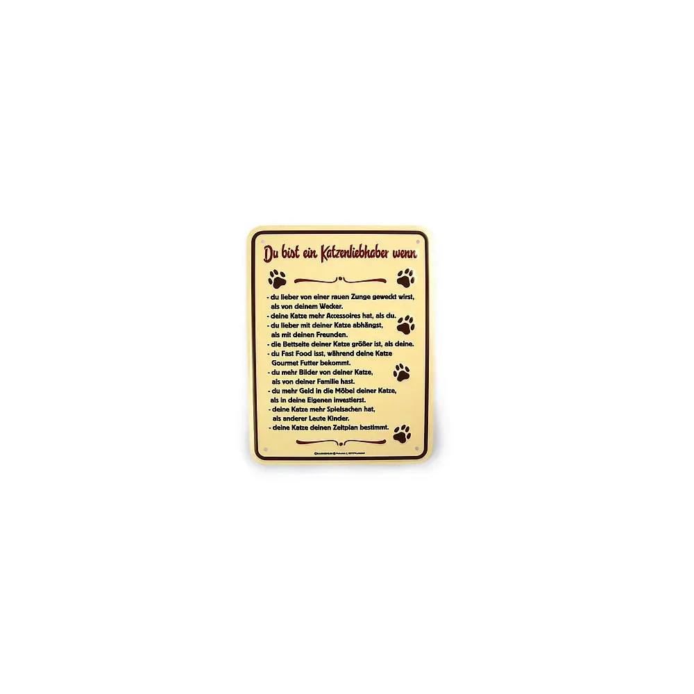 Funschild - Katzenliebhaber