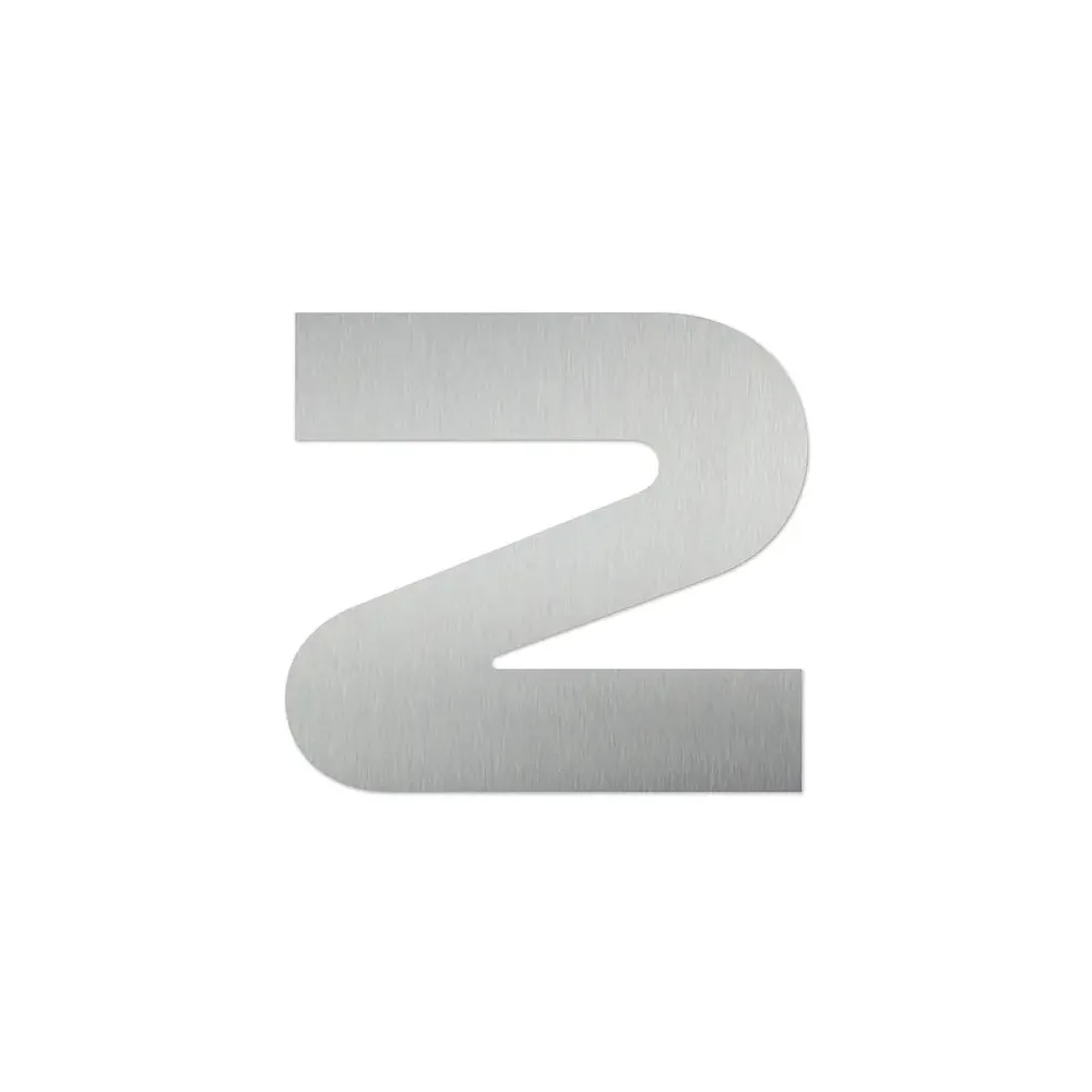 Hausnummer 2 aus Edelstahl - Design Space