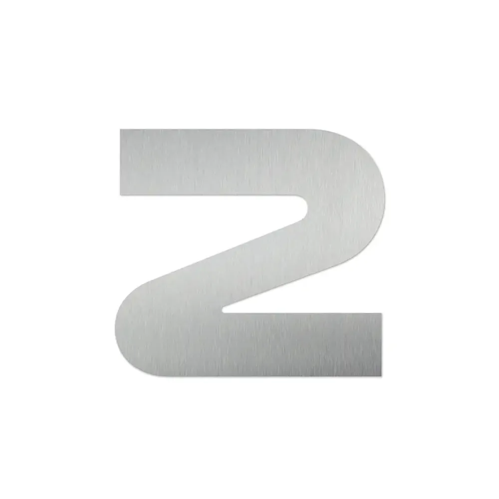 Hausnummer 2 aus Edelstahl - Design Space