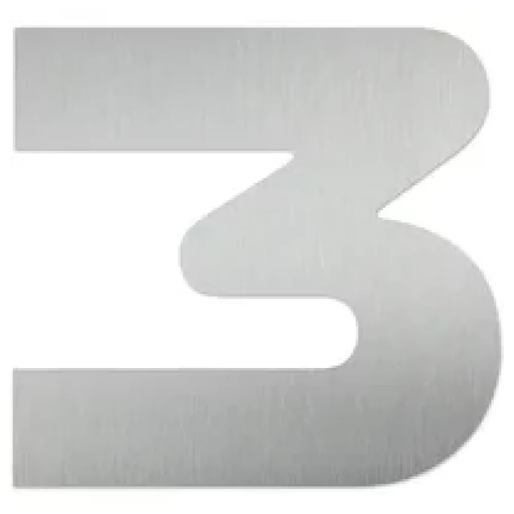 Hausnummer 3 aus Edelstahl - Design Space – Bild 2