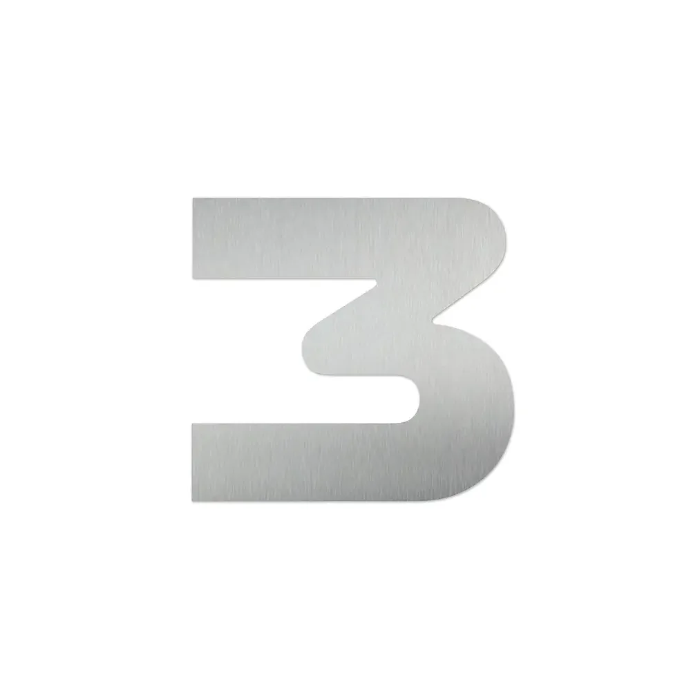 Hausnummer 3 aus Edelstahl - Design Space