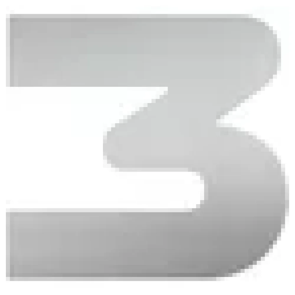 Hausnummer 3 aus Edelstahl - Design Space – Bild 3