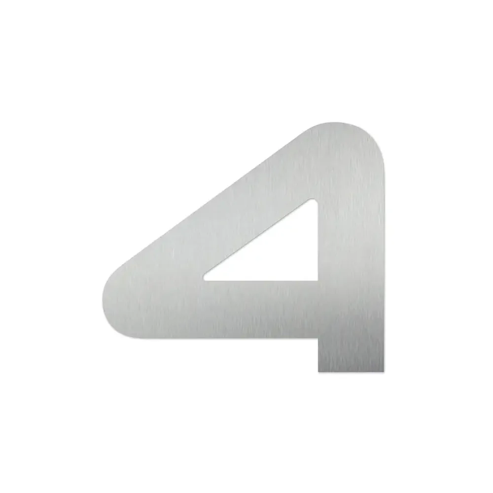 Hausnummer 4 aus Edelstahl - Design Space