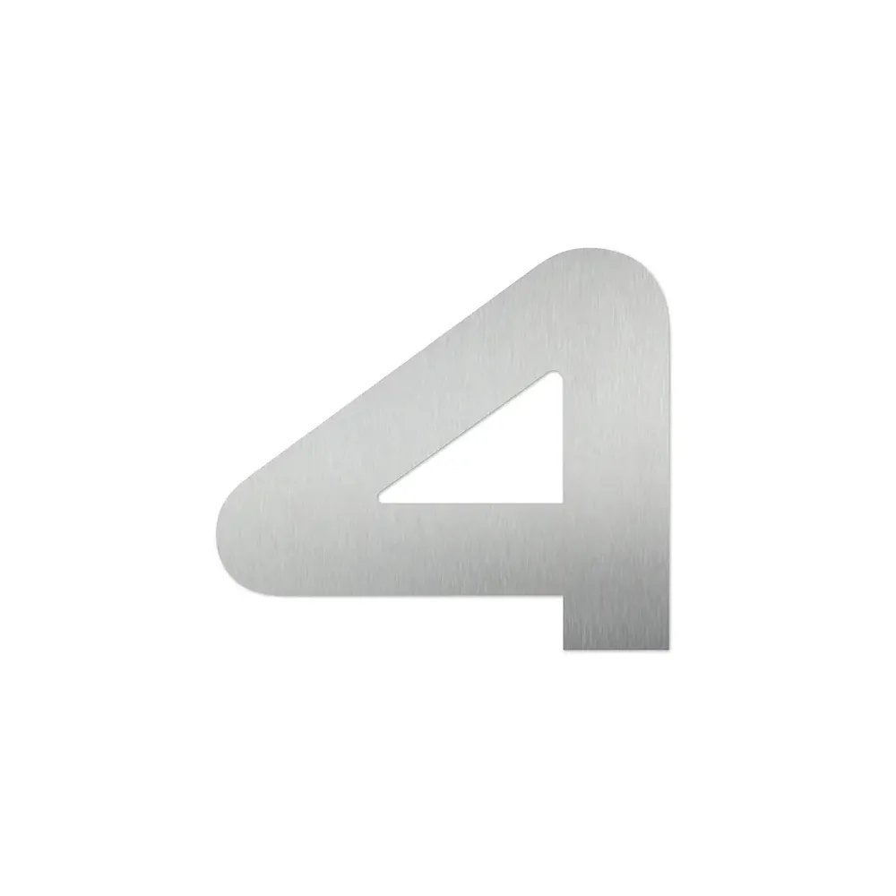 Hausnummer 4 aus Edelstahl - Design Space