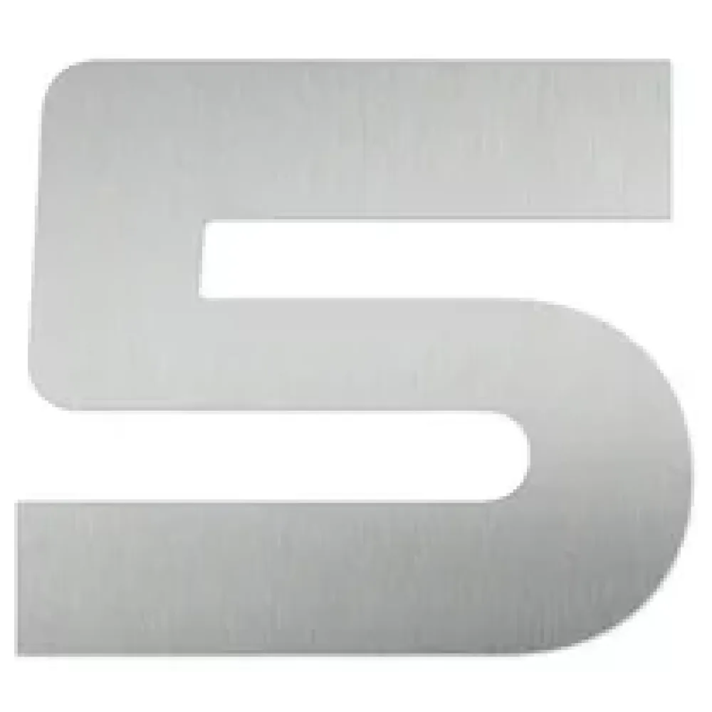 Hausnummer 5 aus Edelstahl - Design Space – Bild 2