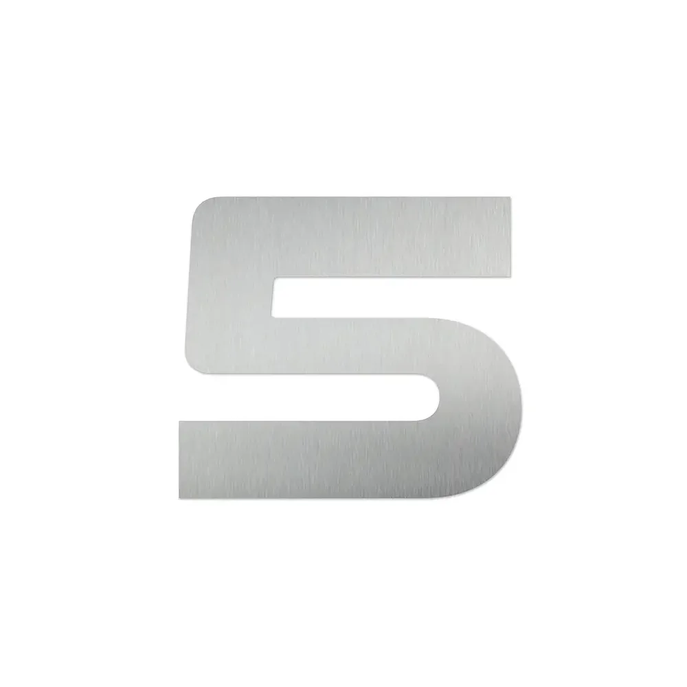 Hausnummer 5 aus Edelstahl - Design Space