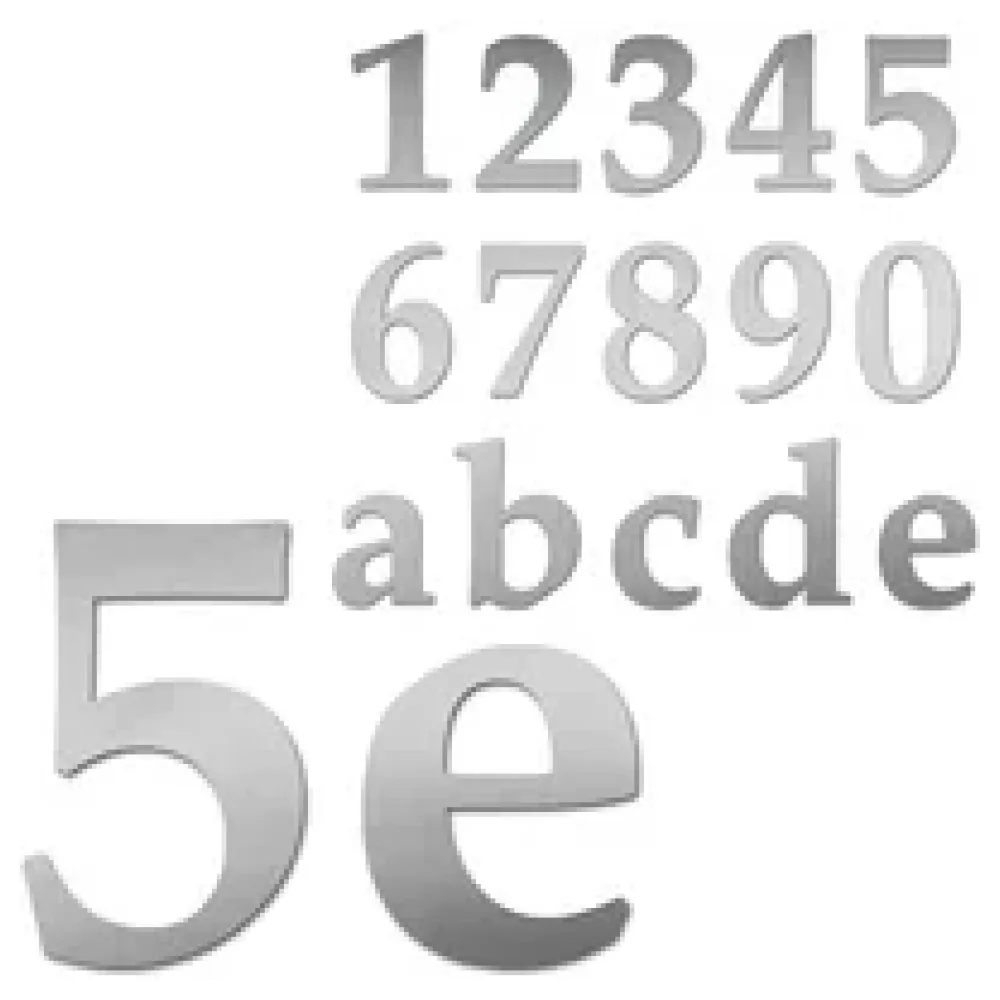 Edelstahl Hausnummern 120 mm hoch Schrift Palatino – Bild 2