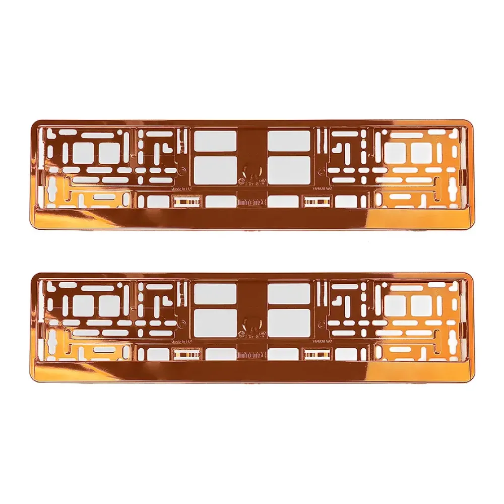 Kennzeichenhalter Chrom Orange - pro Paar