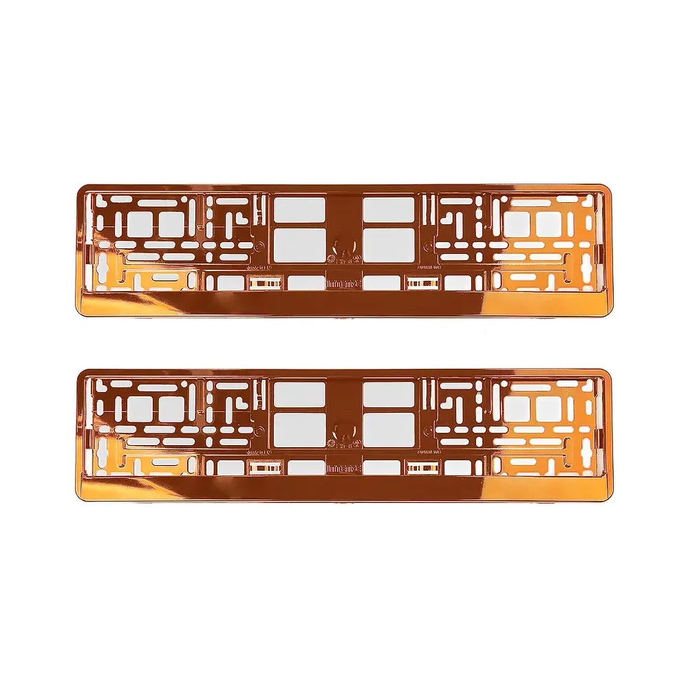 Kennzeichenhalter Chrom Orange - pro Paar
