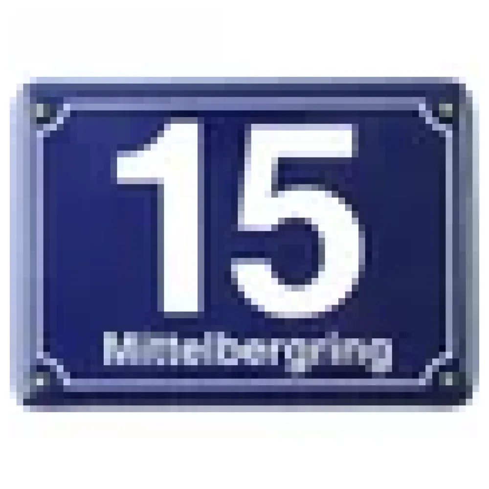 Emaille Hausnummer mit Straßenname 21 x 14,8 cm | blau/weiß – Bild 3