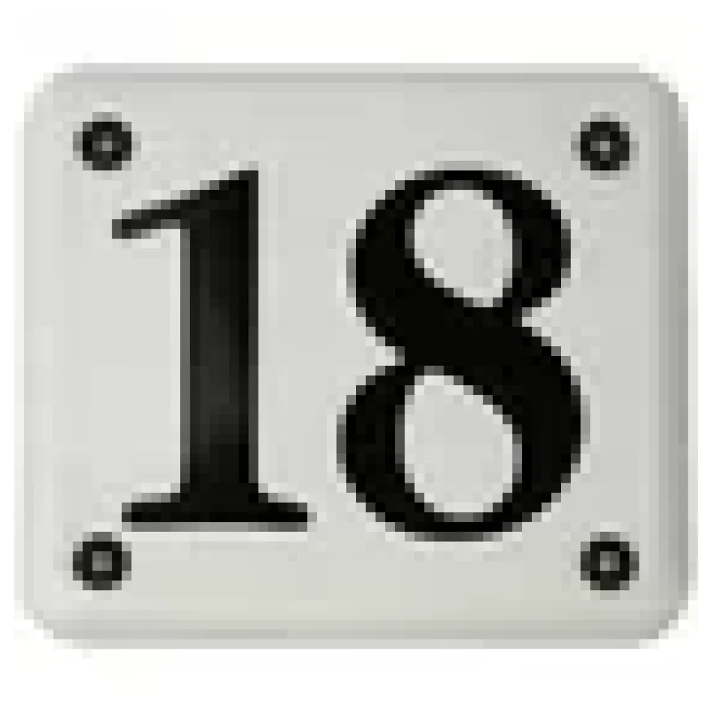 Kleine emaillierte Hausnummer 12 x 10,5 cm | weiß/schwarz – Bild 3