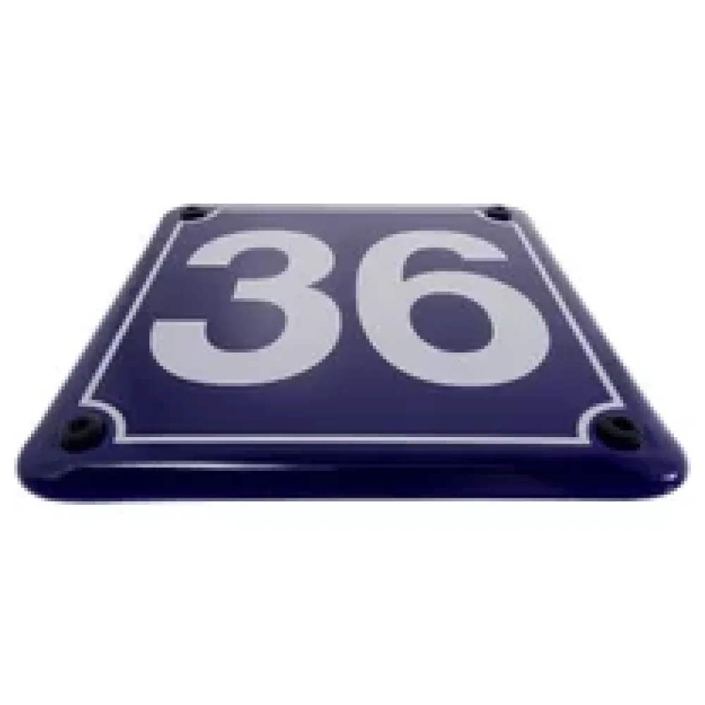 Kleine emaillierte Hausnummer 12 x10,5 cm | blau/weiß – Bild 2